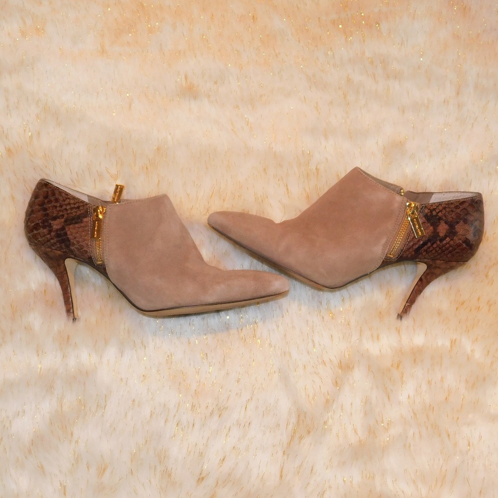 Michael Kors Suede and Snakeskin Leather Heels - Picture 1 of 8